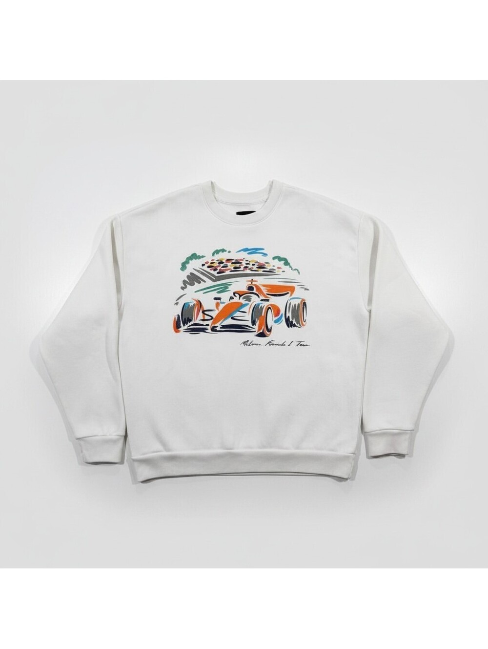McLaren Formula 1 Team Sweatshirt Mens XL Cream F1 Racing Graphic Crewneck